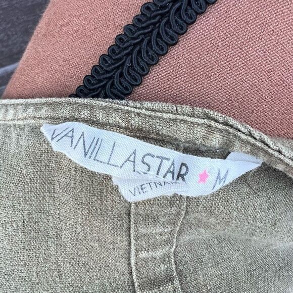 Vanilla Star, Sleeveless Button up Front Tie Acid Wash Crop top Juniors’ Medium - Picture 7 of 9